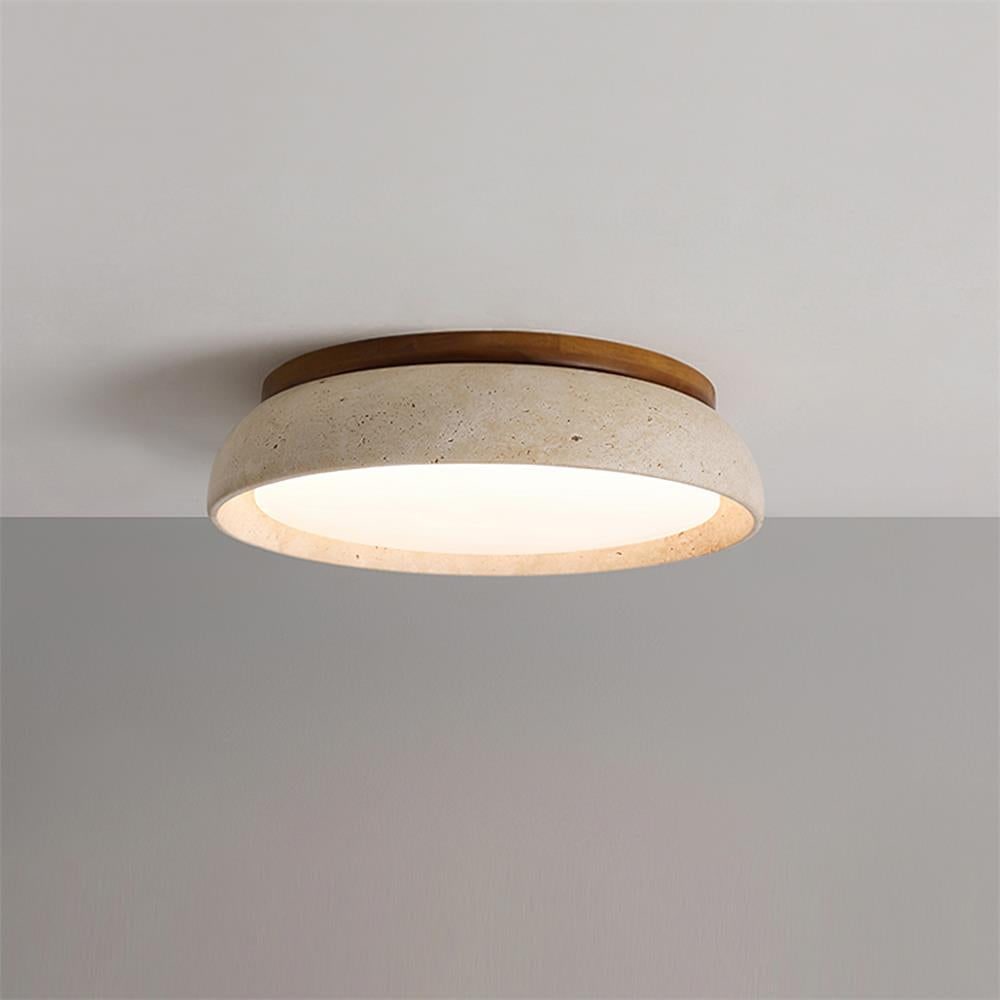 Flush Mount Ceiling Light Travertine Stone and Modern Design - Image 8