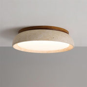 Flush Mount Ceiling Light Travertine Stone and Modern Design - Image 9