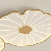 Flush Mount Ceiling Light Wood Finish and Lotus Leaf Design - Image 23