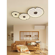 Flush Mount Ceiling Light Wood Finish and Lotus Leaf Design - Image 36