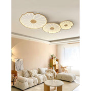 Flush Mount Ceiling Light Wood Finish and Lotus Leaf Design - Image 37