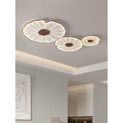 Flush Mount Ceiling Light Wood Finish and Lotus Leaf Design - Image 38