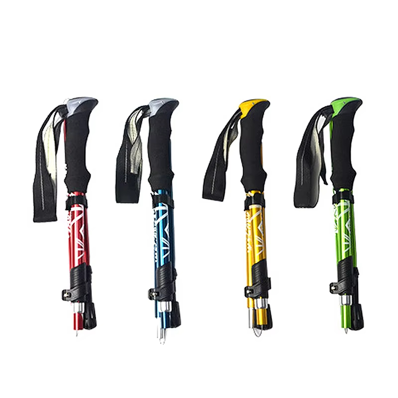Folding Walking Poles Hiking Adjustable Lightweight Trekking Sticks - Image 1