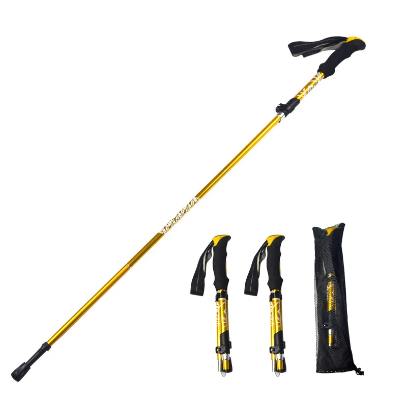 Folding Walking Poles Hiking Adjustable Lightweight Trekking Sticks - Image 5