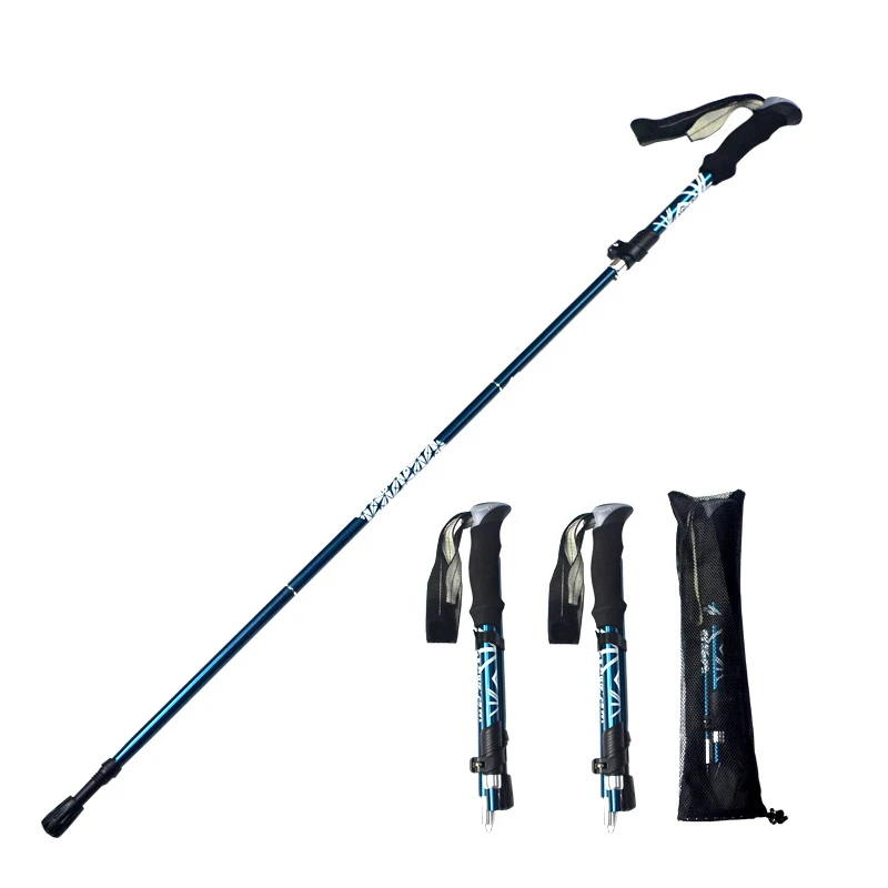 Folding Walking Poles Hiking Adjustable Lightweight Trekking Sticks - Image 8