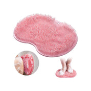 Foot Scrubber Mat Shower Cleaning and Massage Soft Pink Design - Image 1