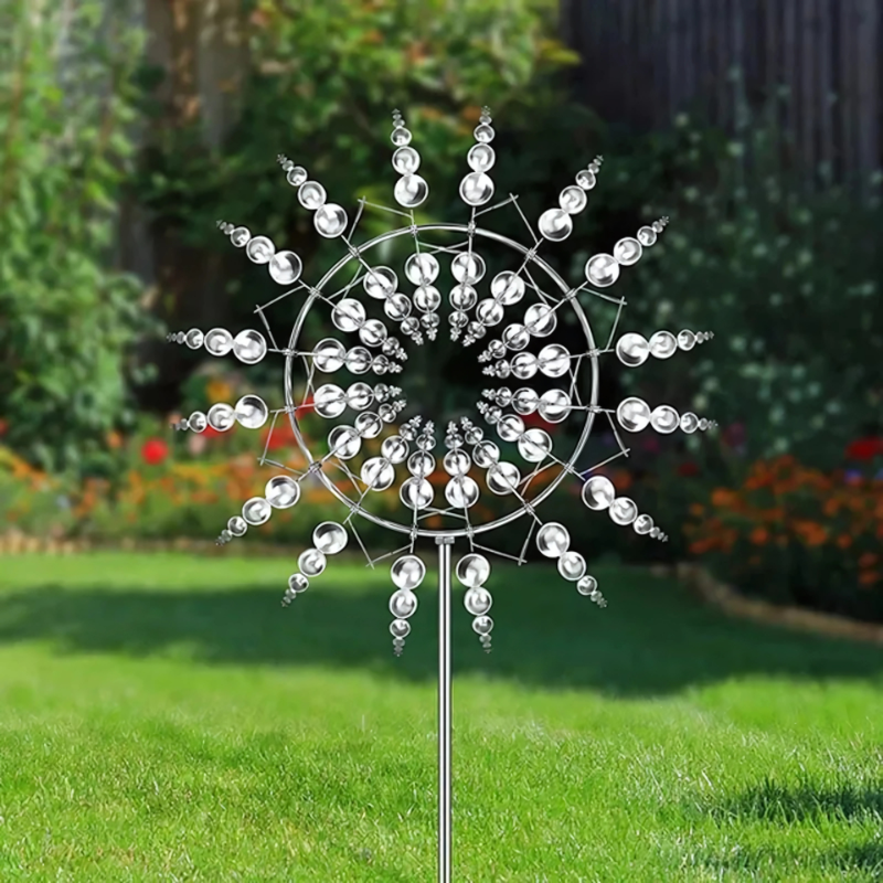 Garden Stake Art Spiral Design Outdoor Decor - Image 1