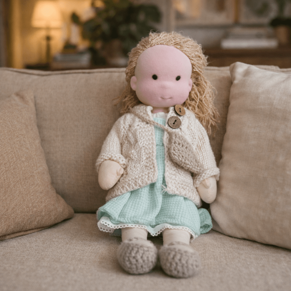 Handmade Cotton Waldorf Doll Creative Play and Imaginative Fun - Image 11