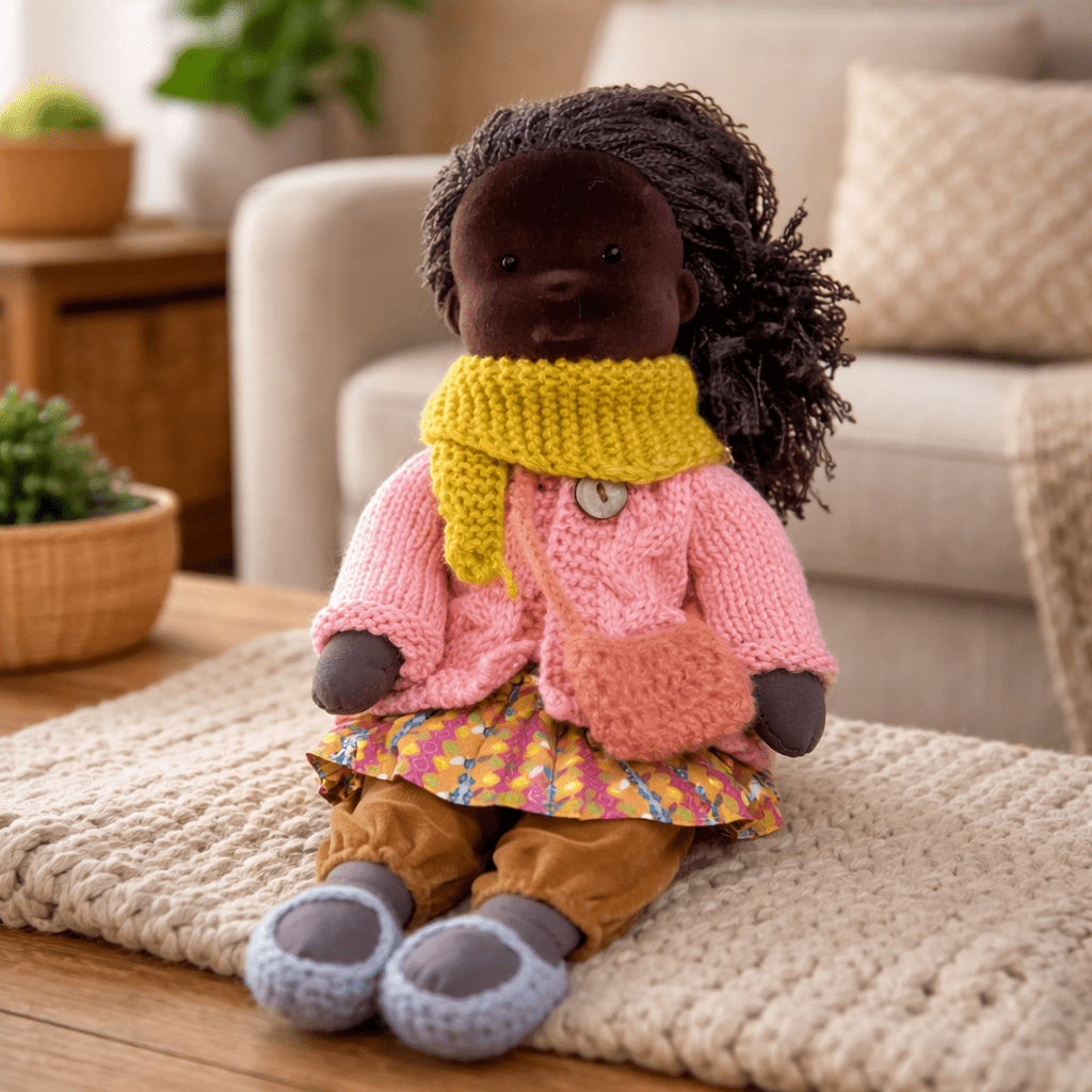 Handmade Cotton Waldorf Doll Creative Play and Imaginative Fun - Image 14