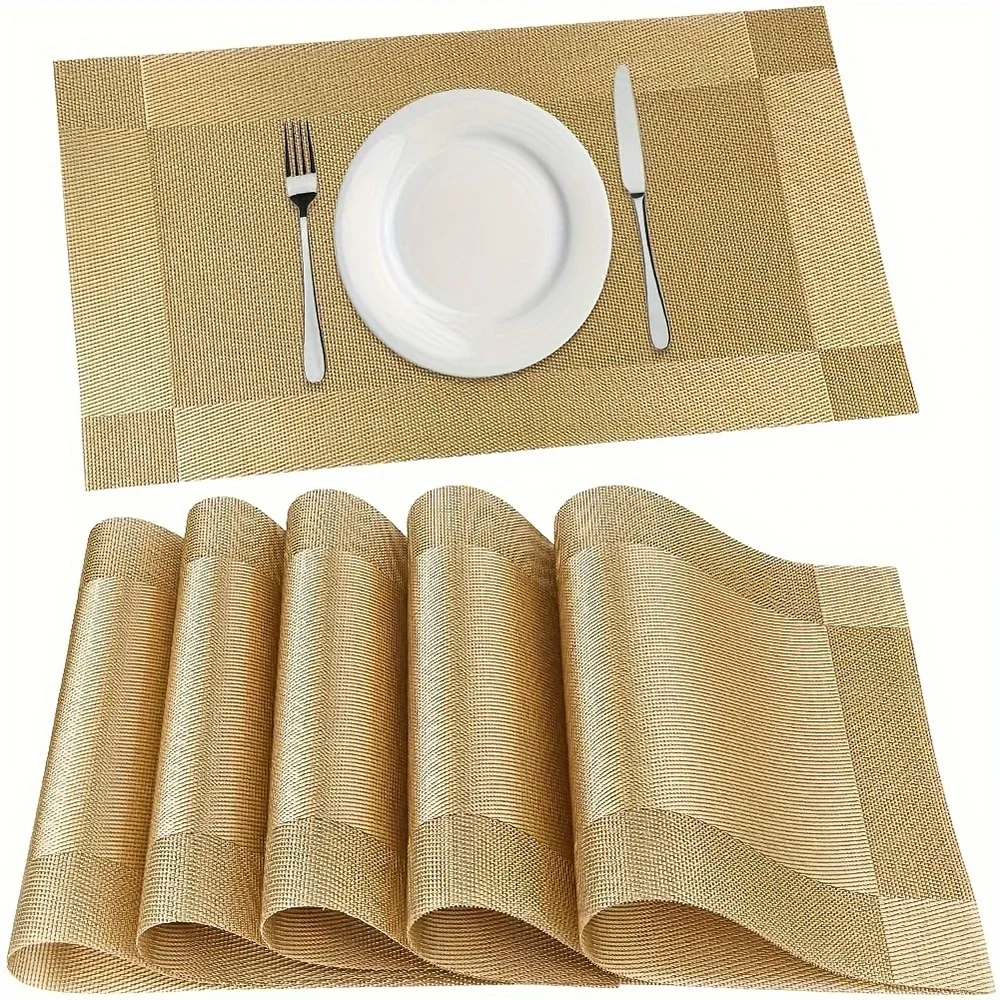Heat-Resistant PVC Placemats Washable Non-Slip Table Mats Set - Image 1