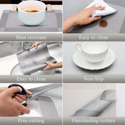Heat-Resistant PVC Placemats Washable Non-Slip Table Mats Set - Image 4