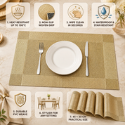 Heat-Resistant PVC Placemats Washable Non-Slip Table Mats Set - Image 5