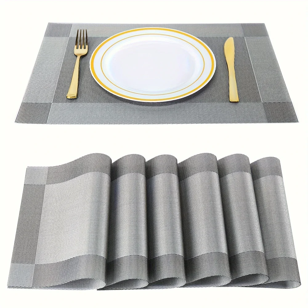 Heat-Resistant PVC Placemats Washable Non-Slip Table Mats Set - Image 8
