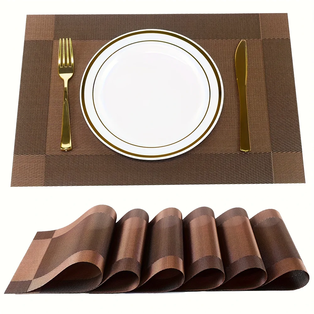 Heat-Resistant PVC Placemats Washable Non-Slip Table Mats Set - Image 9