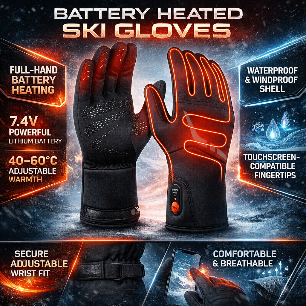 Heated Gloves Waterproof Winter Gloves Touchscreen Compatible - Image 4