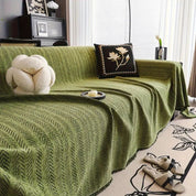 Herringbone Chenille Sofa Cover Tassels Cozy Living Room - Image 6