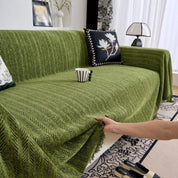 Herringbone Chenille Sofa Cover Tassels Cozy Living Room - Image 8