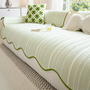 Herringbone Sofa Cover Scallop Stylish Protection - Image 1