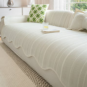 Herringbone Sofa Cover Scallop Stylish Protection - Image 4