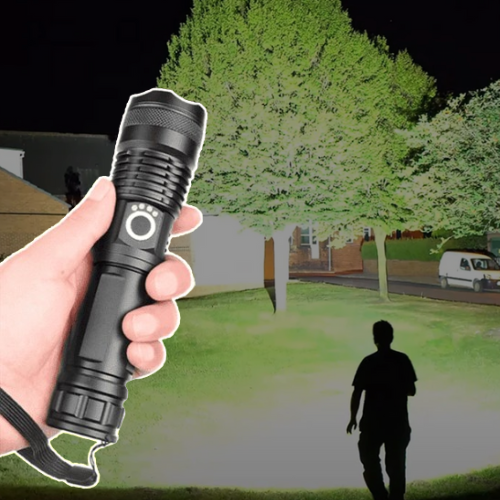 High-Intensity LED Flashlight 90000 Lumens Waterproof Portable - Image 1