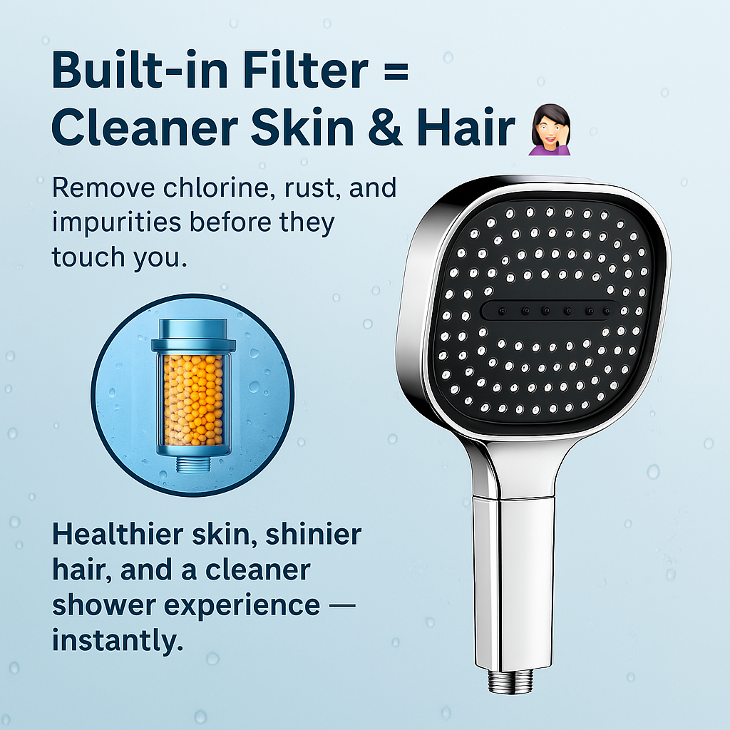 High-Pressure Shower Head Turbo Boost and Filtration System - Image 5