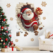 Holiday Wall Sticker Set Merry Santa Decor Christmas Cheer - Image 1