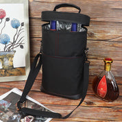 Insulated Wine Cooler Tote Bag Adjustable Strap 2 Bottles - Image 5