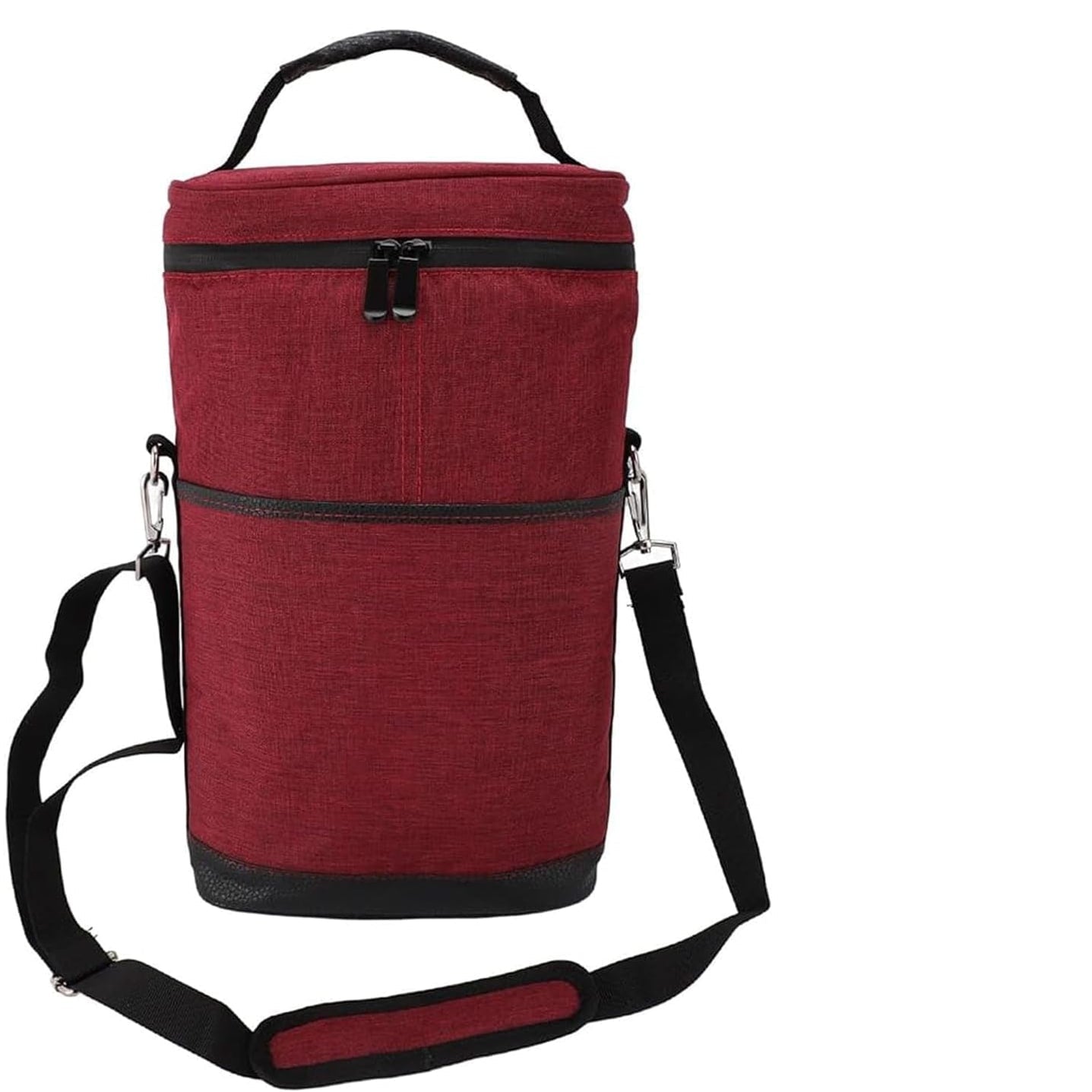 Insulated Wine Cooler Tote Bag Adjustable Strap 2 Bottles - Image 6
