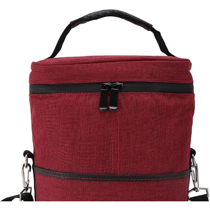 Insulated Wine Cooler Tote Bag Adjustable Strap 2 Bottles - Image 7