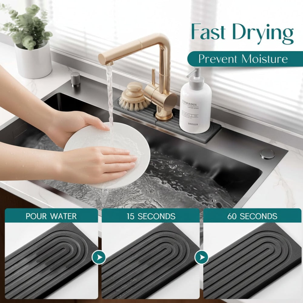 Kitchen Sink Mat Drying Mat Absorbent Design Easy Clean - Image 7