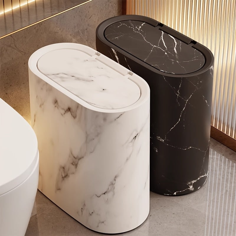 Kitchen Trash Can Bathroom Bin Lid Pedal Narrow Waste Bin - Image 9