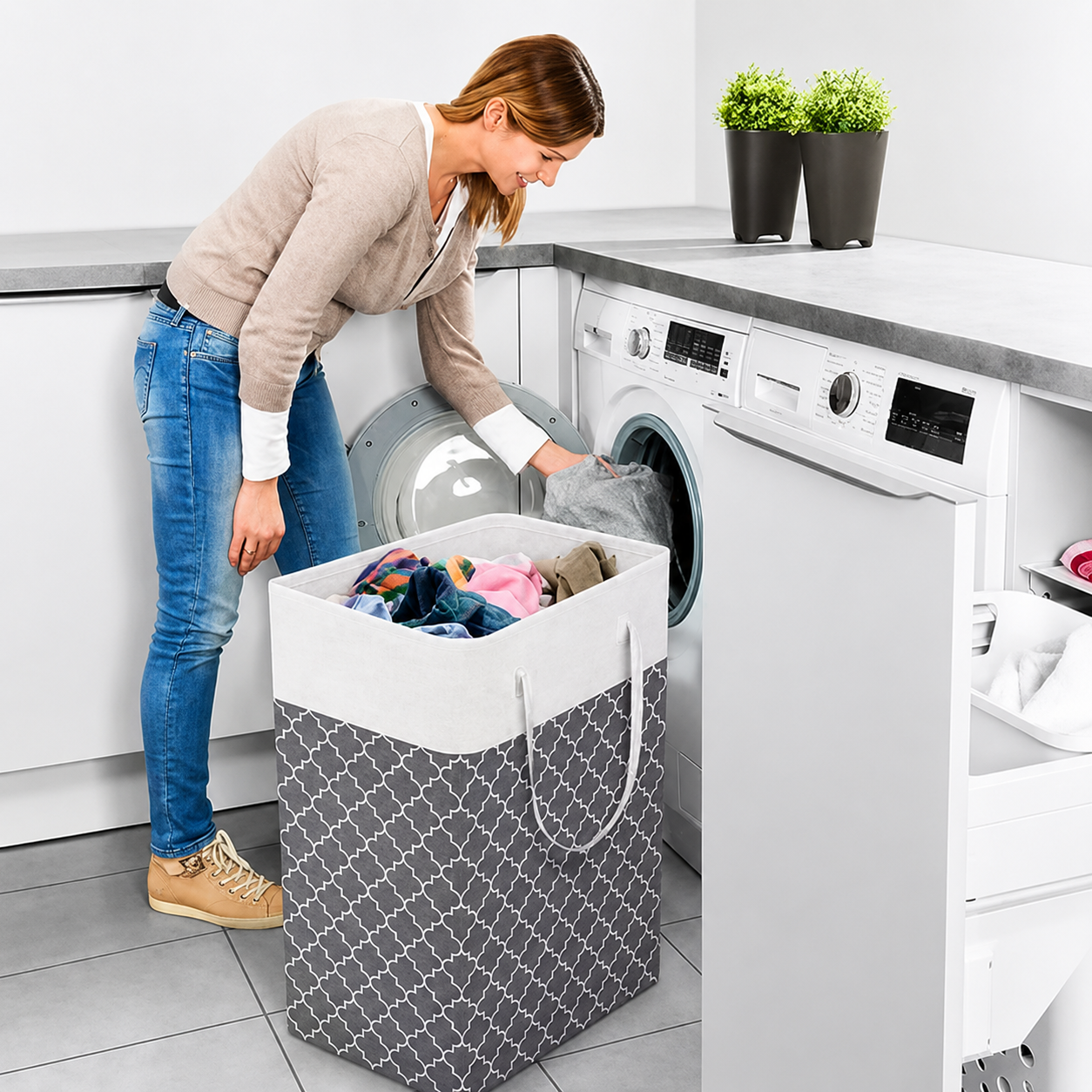 Laundry Basket Clothes Hamper Foldable Design - Image 2