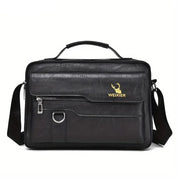 Leather Messenger Bag Stylish Crossbody Satchel Brown Black - Image 10