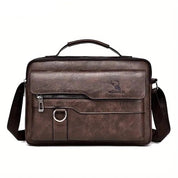 Leather Messenger Bag Stylish Crossbody Satchel Brown Black - Image 11