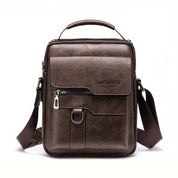Leather Messenger Bag Stylish Crossbody Satchel Brown Black - Image 3