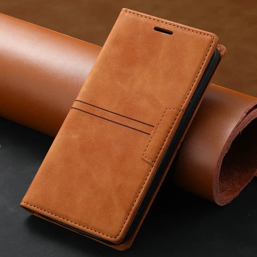 Leather Wallet Case Magnetic Closure and Protection - Image 4