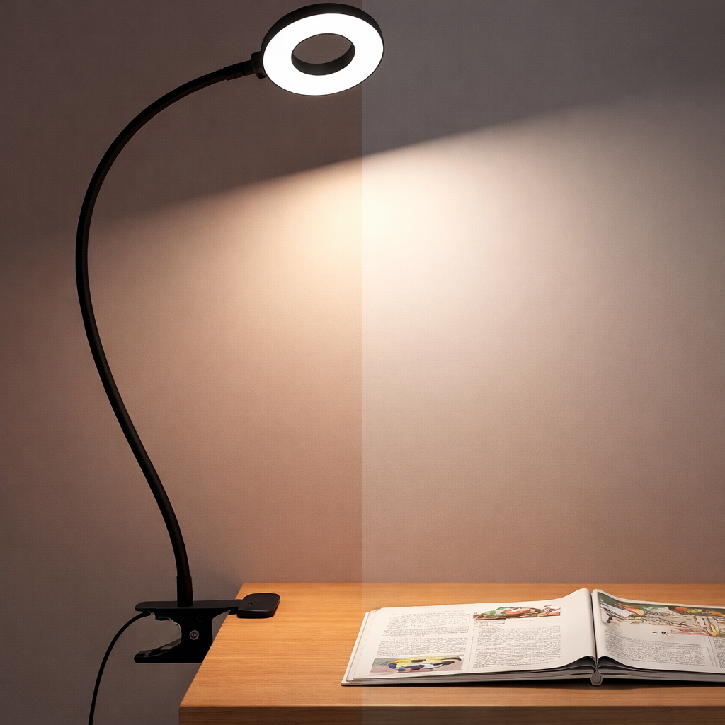 LED Desk Lamp Reading Adjustable Clip Design - Image 2