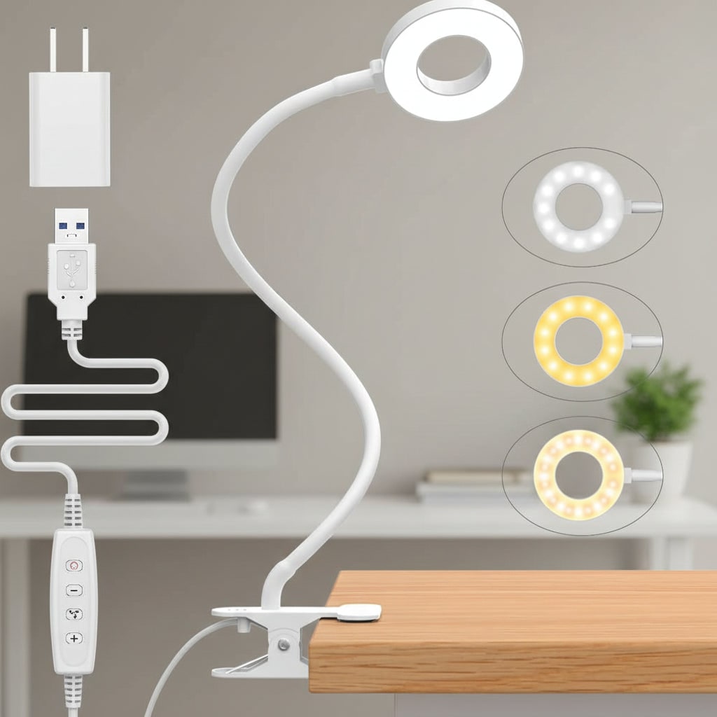 LED Desk Lamp Reading Adjustable Clip Design - Image 3