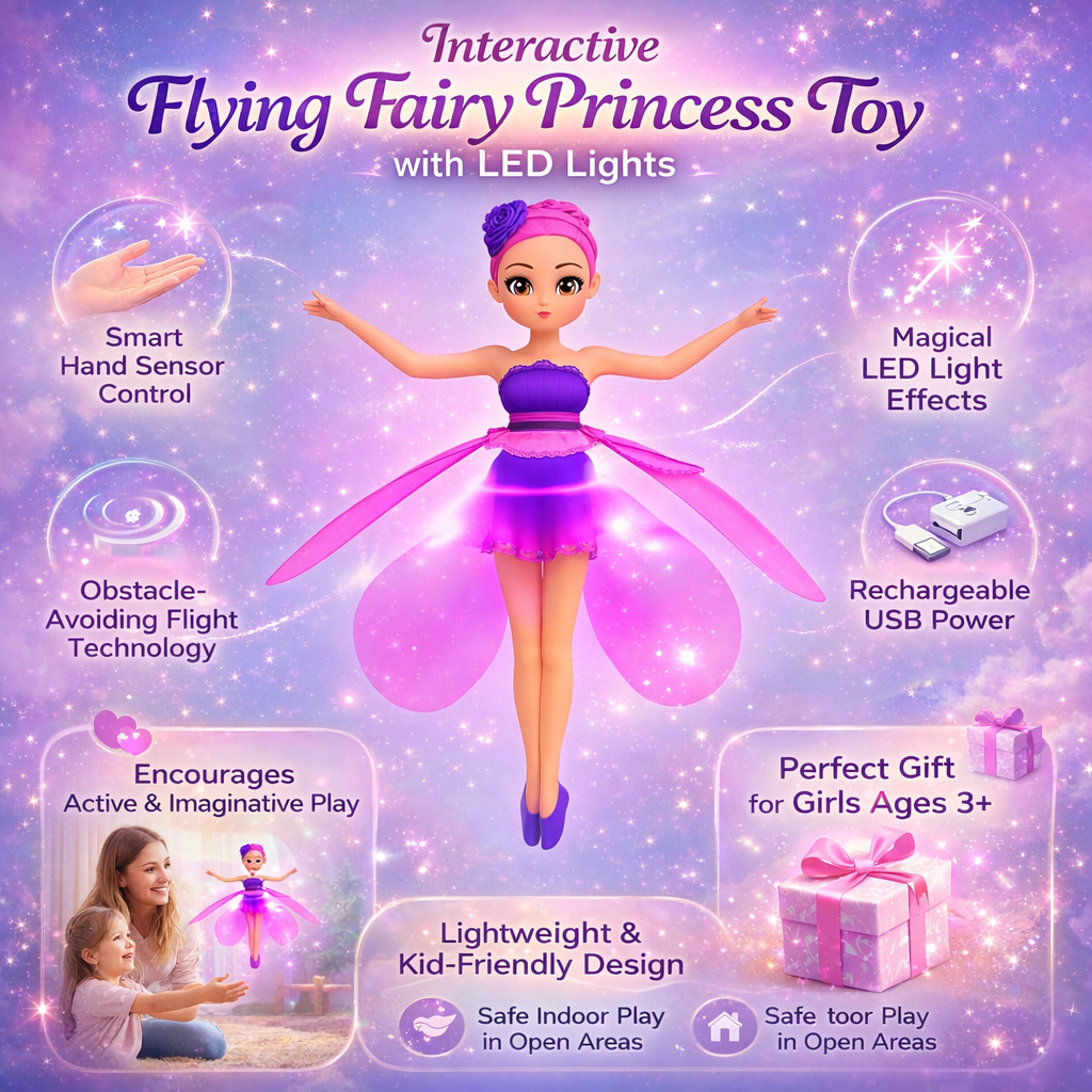LED Light Fairy Flying Toy Interactive Princess Design - Image 3