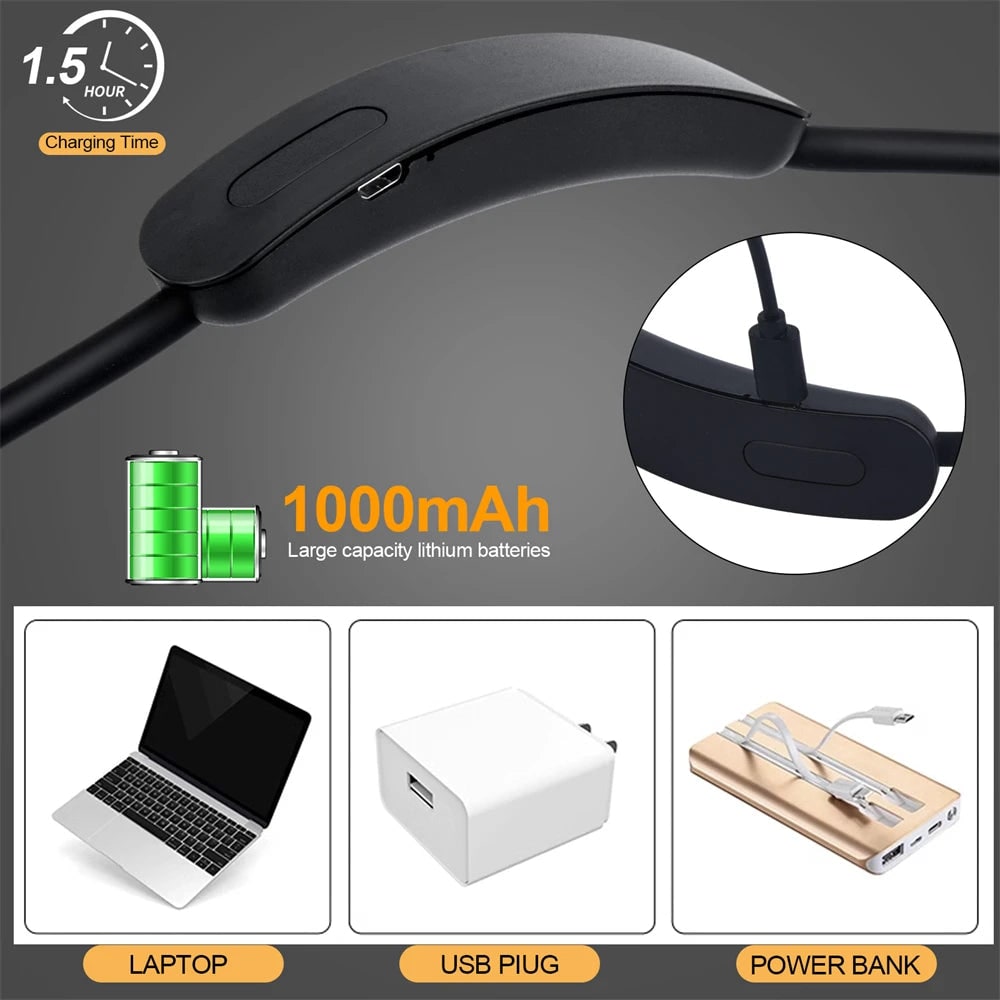 LED Neck Light USB Rechargeable 3 Colors & Dimmable Flexibility - Image 3