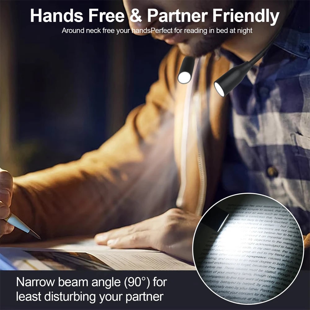 LED Neck Light USB Rechargeable 3 Colors & Dimmable Flexibility - Image 5