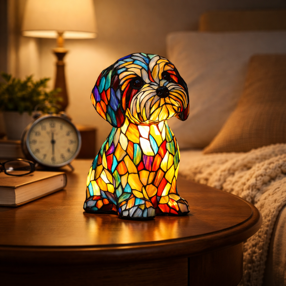 LED Table Lamp Crystal Night Light Dog Lamp - Image 1