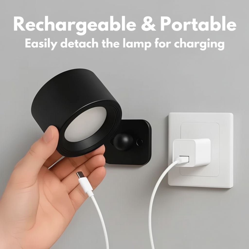 LED Wall Light Rechargeable Sconce Rotatable Wall-Mount - Image 10