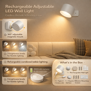 LED Wall Light Rechargeable Sconce Rotatable Wall-Mount - Image 4