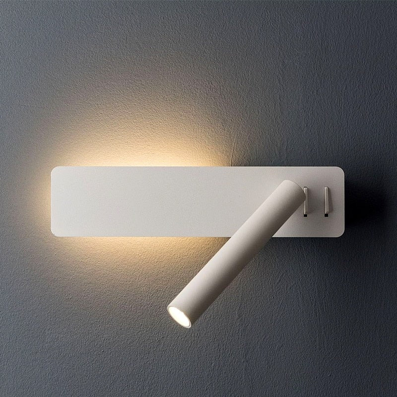 LED Wall Reading Light Bed Adjustable Modern Design Black White - Image 1