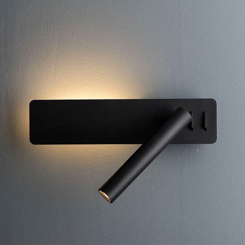 LED Wall Reading Light Bed Adjustable Modern Design Black White - Image 2
