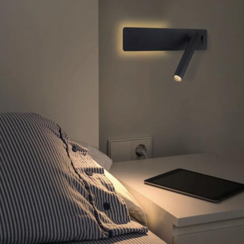 LED Wall Reading Light Bed Adjustable Modern Design Black White - Image 5