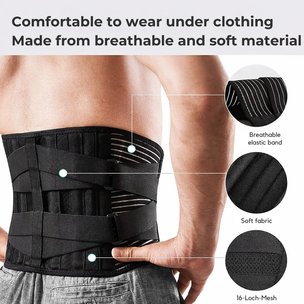 Lumbar Support Back Brace and Stability Adjustable Fit - Image 3