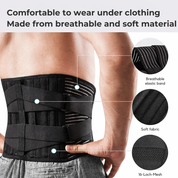 Lumbar Support Back Brace and Stability Adjustable Fit - Image 3