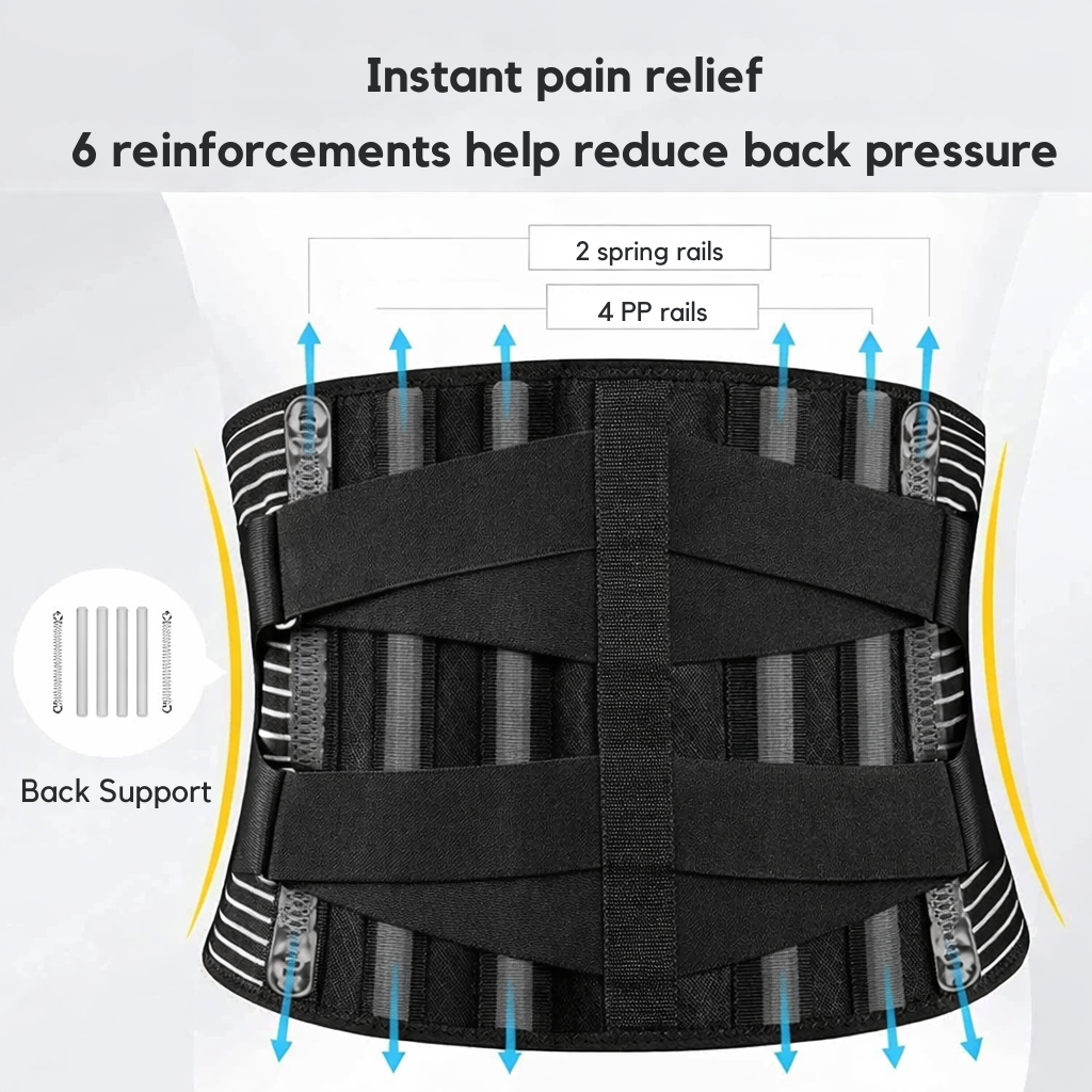 Lumbar Support Back Brace and Stability Adjustable Fit - Image 5